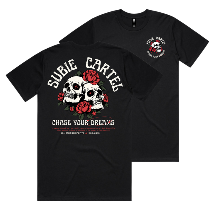 Subie Cartel skull Roses Tshirt