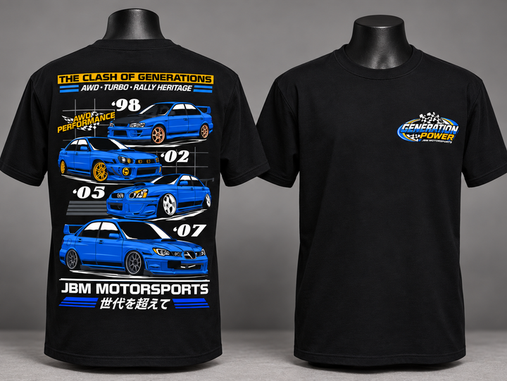Clash of Generations AWD Turbo Rally Heritage T-Shirt