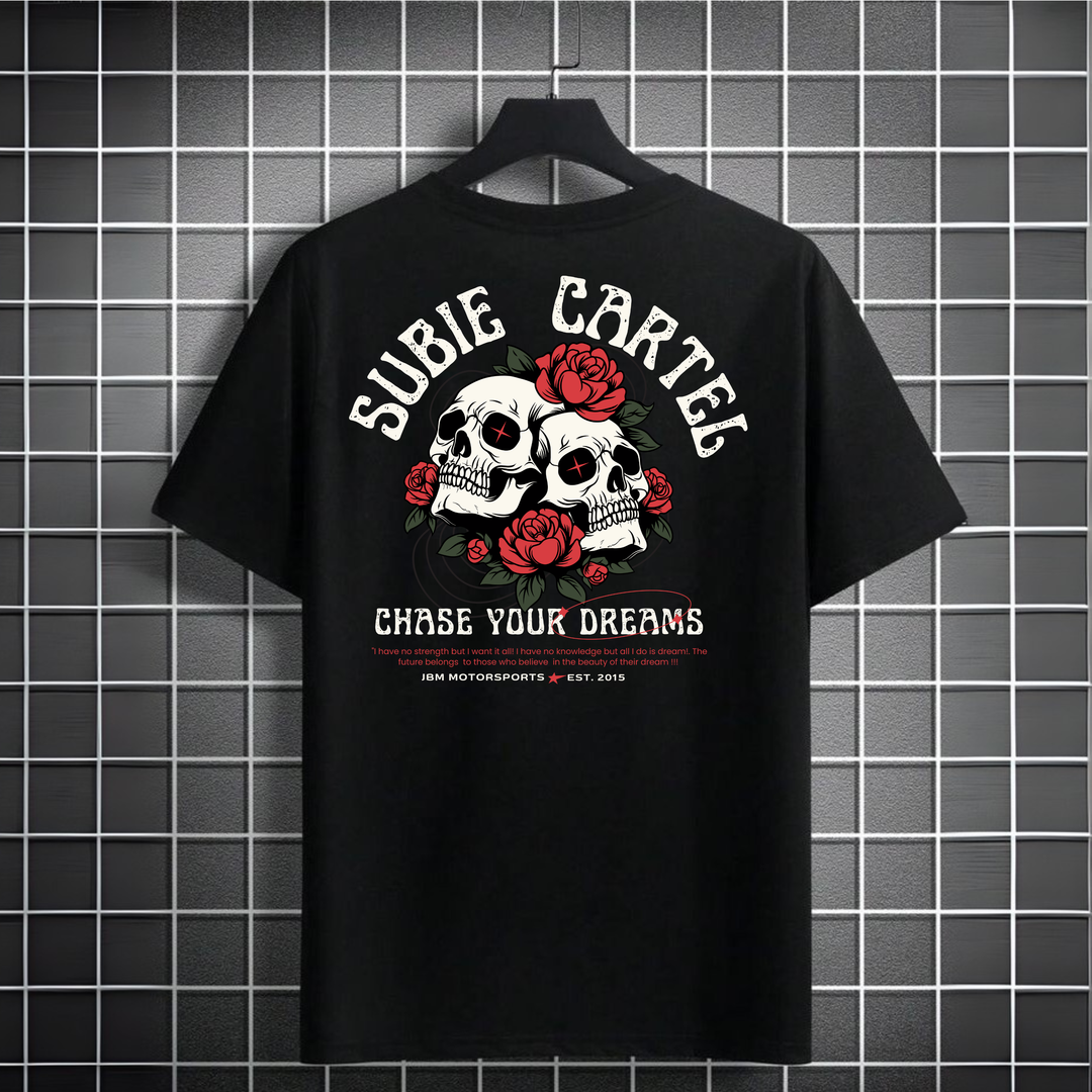 Subie Cartel skull Roses Tshirt