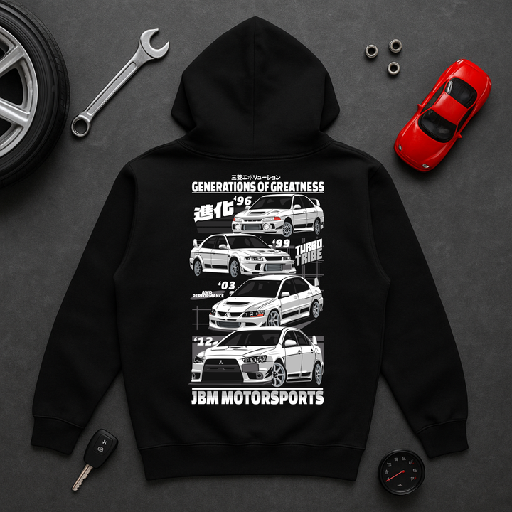 JDM | Generations of Greatness|Evo Heavyweight Hoodie
