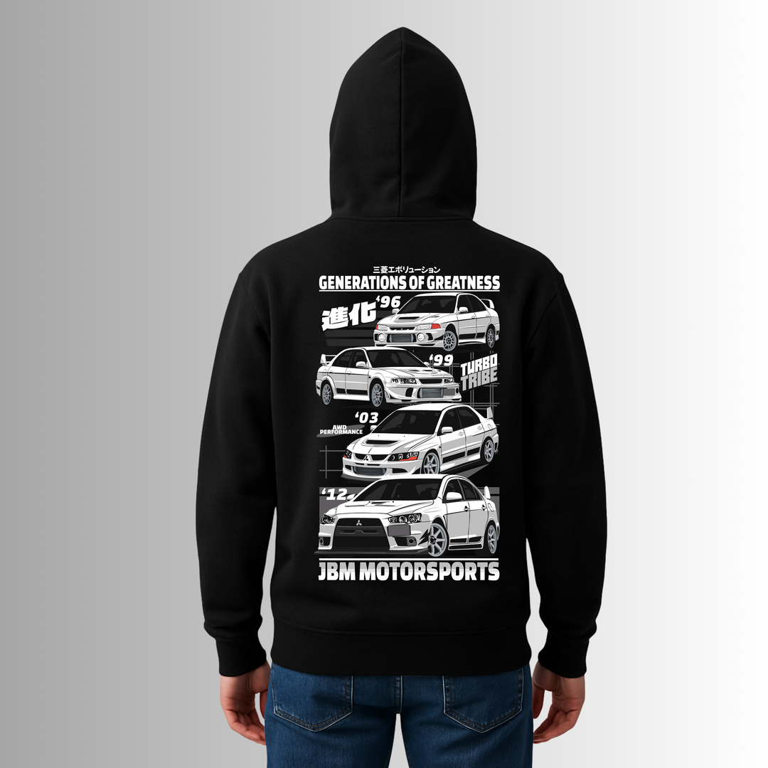 JDM | Generations of Greatness|Evo Heavyweight Hoodie