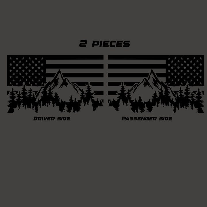 AmericanFlag rear Window| Graphic Decal |2 PC|  25"x15" | 30"x23"