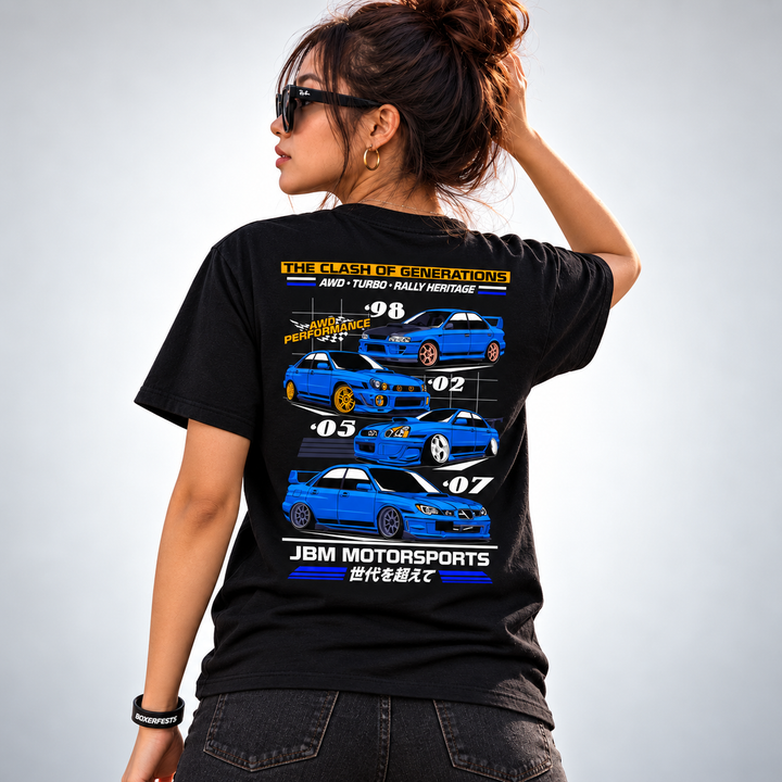 Clash of Generations AWD Turbo Rally Heritage T-Shirt