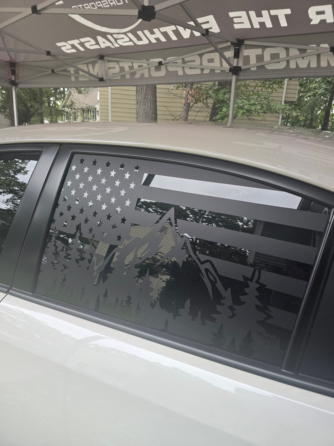 AmericanFlag rear Window| Graphic Decal |2 PC|  25"x15" | 30"x23"