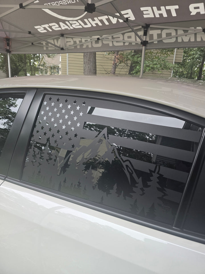 AmericanFlag rear Window| Graphic Decal |2 PC|  25"x15" | 30"x23"