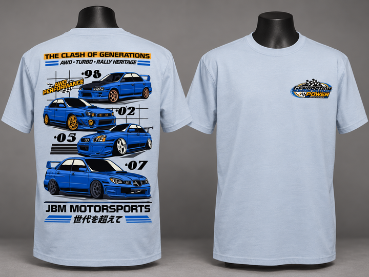 Clash of Generations AWD Turbo Rally Heritage T-Shirt